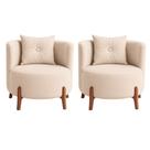 Kit 2 Poltronas Orgânica Curva Luna Boucle Off White - Montanaris Decor