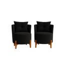 Kit 2 Poltronas Orgânica Curva Luna Veludo Preto - Montanaris Decor