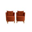 Kit 2 Poltronas Orgânica Curva Luna Veludo Terracota - Montanaris Decor