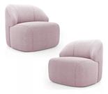 Kit 2 Poltronas Organica Eloa Boucle Rose - Londrilar