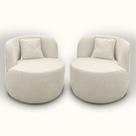 Kit 2 Poltronas Orgânicas para Sala Orgânica Confortável e Reforçada Bouclé Maranata