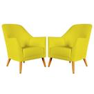 Kit 2 Poltronas Orion Sued Amarelo Aradecor