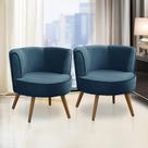Kit 2 Poltronas Para Sala Decorativa Isa Suede Azul Adonai Estofados