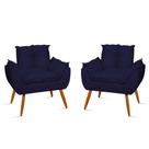 Kit 2 Poltronas Para Sala Decorativa Opala Suede
