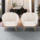 Kit 2 Poltronas Pétala Luxo Pés Dourado Para Lash Designer