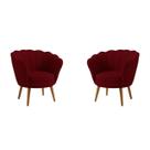 Kit 2 Poltronas Pétala Veludo Marsala