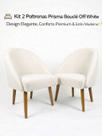 Kit 2 Poltronas Prisma Bouclé Off White Design Elegante, Conforto Premium Estilo Moderno Kit 2 Poltronas Prisma Bouclé Off White Design Elegante, Conforto Premium Estilo Moderno