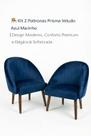 Kit 2 Poltronas Prisma Veludo Azul Marinho Design Moderno, Conforto Premium e Elegância Sofisticada