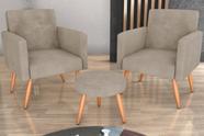 Kit 2 Poltronas + Puff Dallas Suede Bege B251 - Matrix