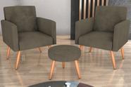 Kit 2 Poltronas + Puff Dallas Suede Cappuccino B255 - Matrix