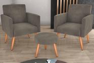 Kit 2 Poltronas + Puff Dallas Veludo Cappuccino C434 - Matrix