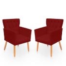 Kit 2 Poltronas Recepção Ana suede bordo Biselos Decor