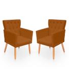 Kit 2 Poltronas Recepção Ana suede terracora Biselos Decor
