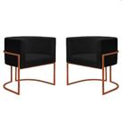 Kit 2 Poltronas Reforçadas Decorativa Sala Nayara Base Ferro Bronze Suede