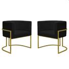 Kit 2 Poltronas Reforçadas Decorativa Sala Nayara Base Ferro Dourada Suede Kit 2 Poltronas Reforçadas Decorativa Sala Nayara Base Ferro Dourada Suede