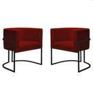 Kit 2 Poltronas Reforçadas Decorativa Sala Nayara Base Ferro Preto Suede Kit 2 Poltronas Reforçadas Decorativa Sala Nayara Base Ferro Preto Suede