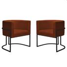 Kit 2 Poltronas Reforçadas Decorativa Sala Nayara Base Ferro Preto Suede Terra Cota Kit 2 Poltronas Reforçadas Decorativa Sala Nayara Base Ferro Preto Suede Terra Cota