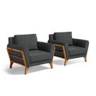 Kit 2 Poltronas Sabrina De Madeira Maciça Com Almofada