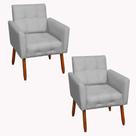 Kit 2 poltronas stella suede cinza