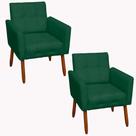 Kit 2 poltronas stella suede verde