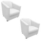 Kit 2 Poltronas Tilla Branca Para Recepção Consultório Bubuke Decor