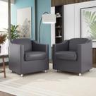 Kit 2 Poltronas Tilla Cinza Para Recepção Consultório Bubuke Decor
