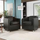 Kit 2 Poltronas Tilla Recepção e Sala Cor material sintético Preta