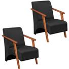 Kit 2 Poltronas Venus 1 Lugar Braço Madeira Maciça Tecido Suede Preto Unidecor Kit 2 Poltronas Venus 1 Lugar Braço Madeira Maciça Tecido Suede Preto Unidecor