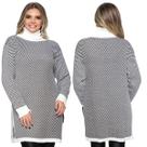 Kit 2 Ponchos Feminino Plus Size Xadrez Gola Alta de Tricô