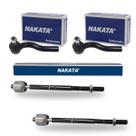 Kit 2 Ponteira Terminal Direção + 2 Barra Axial Siena Strada Palio e Weekend Nakata