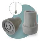 Kit 2 Ponteiras Reposição 22mm Cinza Para Muleta E Bengala Mobilidade Canadence Borracha Muleta