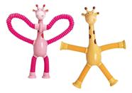 kit 2 pop it girafa girafinha brinquedo infantil lembrancinha sensorial estica todo pop tubo