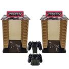 Kit 2 Porta 11 Jogos Físico Gamer Tkk + Suporte Controle 22x16,3x29,4 Mdf Madeira Adesivada