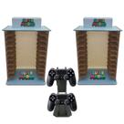Kit 2 Porta 11 Jogos Físico Super M + Suporte Controle 22x16,3x29,4 Mdf Madeira Adesivada