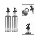 Kit 2 Porta Azeite Vinagre C/ Dosador 300ml Inox Vidro Kit 2 Porta Azeite Vinagre C/ Dosador 300ml Inox Vidro