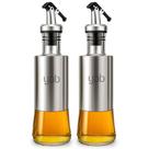 Kit 2 Porta Azeite Vinagre Pimenta 300ml em Vidro e Aço Inox com Dosador