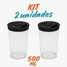 Kit 2 Porta Condimento 500ML Pote Mantimento Porta Queijo Ralado Farinheiro Cozinha UZ Grande Kit 2 Porta Condimento 500ML Pote Mantimento Porta Queijo Ralado Farinheiro Cozinha UZ Grande