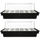 Kit 2 Porta Condimentos Profissional 6 Divisórias Weck Organizador Frutas Especiarias Bar Restaurante