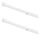 Kit 2 Porta Cortina Box Varão Bastão Banheiro 90 x 140cm Aço