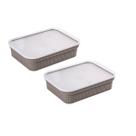 Kit 2 Porta Frios 400 ml com Tampa Presunto Queijo Empilháveis Resistente Organizador de Geladeira