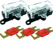 Kit 2 Porta Fusíveis Universal Acrílico Midi 3 Fusível 100A