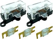 Kit 2 Porta Fusíveis Universal Acrílico Midi e 3 Fusível 80A