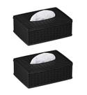 Kit 2 Porta Lenços Umidecidos Plástico Rattan Cores