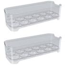 Kit 2 Porta Ovos Organizador Geladeira Transparente de Plástico 12 Cavidades