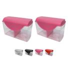 Kit 2 Porta Pão Forma c/ Tampa Divisória Removível Plástico