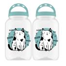 Kit 2 Porta Ração Petiscos Cachorro Gato 3,6l Com Alça -