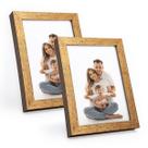 Kit 2 Porta Retrato 15x21 C/ Vidro Fotografia Decorações De Mesa e Parede Moldura Para Casa Fotos Família Namorados