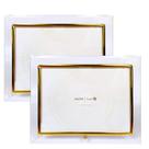 Kit 2 Porta Retrato 20x15 Vidro Dourado Prateado Luxo