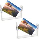 Kit 2 Porta Retrato Giratório Cristal Moldura Acrílico Suporte A6 Foto Display Fotografia