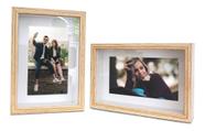 Kit 2 Porta Retratos Foto 10x15 Branco Bege MDF Kit 2 Porta Retratos Foto 10x15 Branco Bege MDF